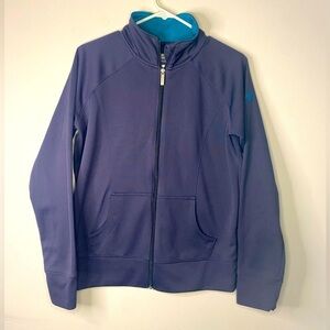 Women's Under Armour Semi Fitted Blue Full Zip Jacket Size Medium